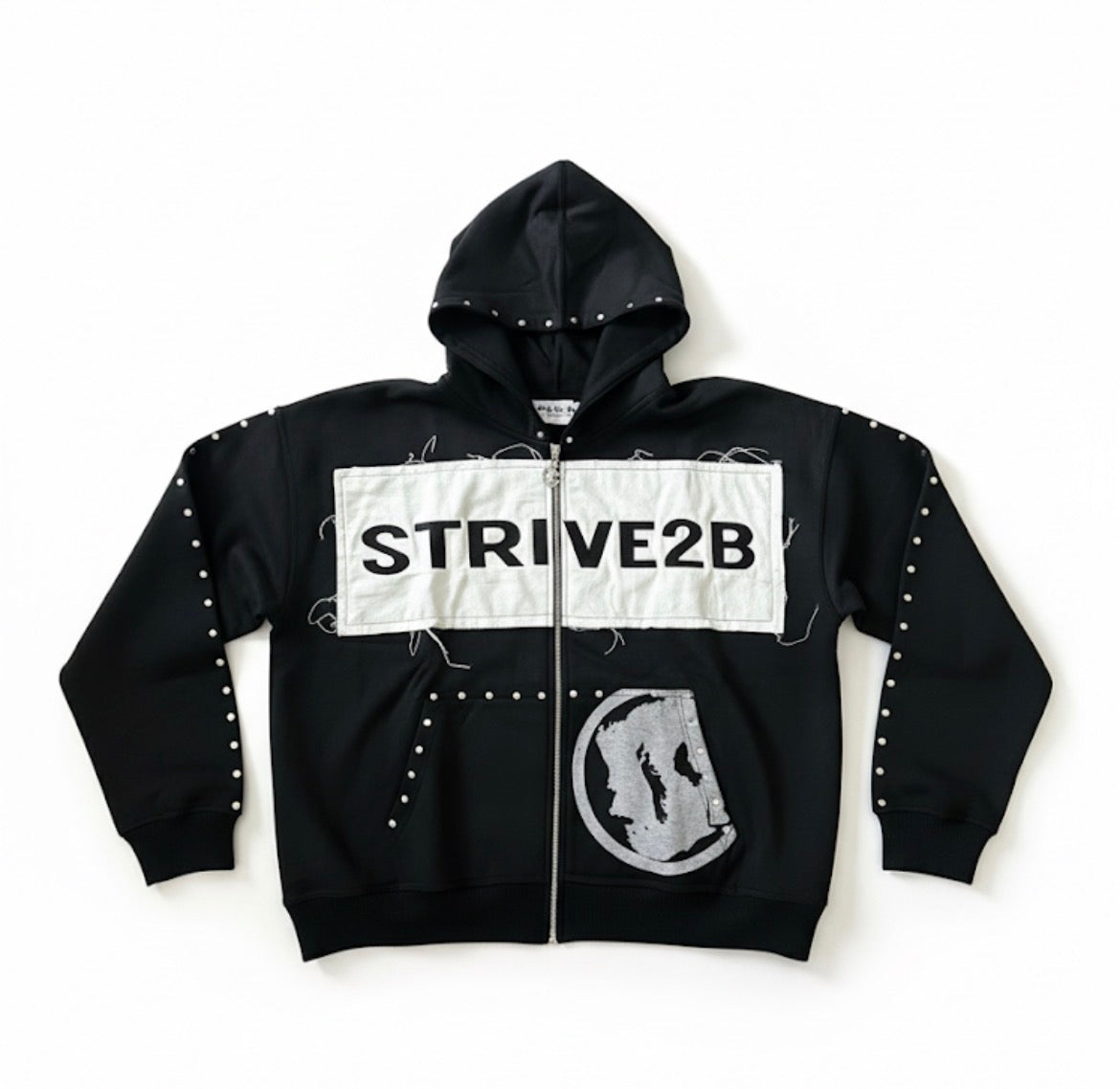 Distressed Full-Zip Hoodie