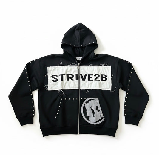 Distressed Full-Zip Hoodie