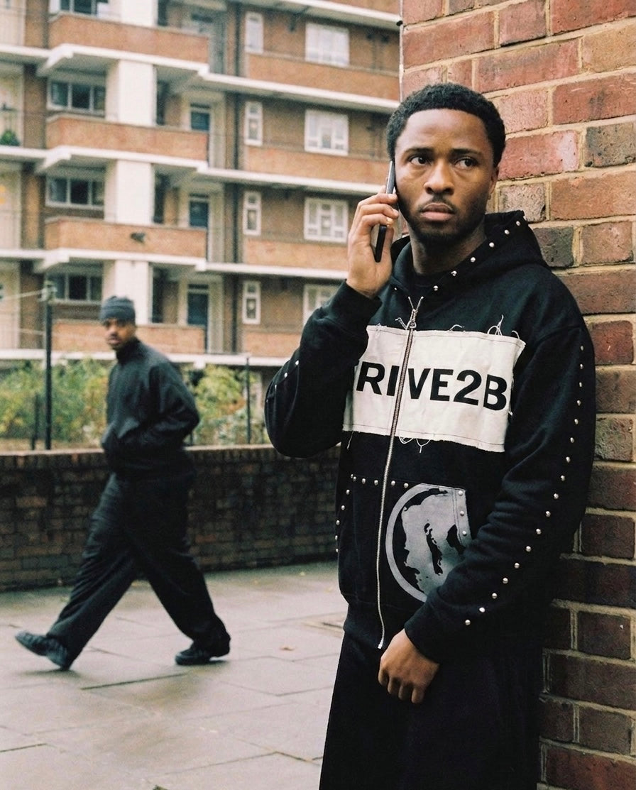 Distressed Full-Zip Hoodie